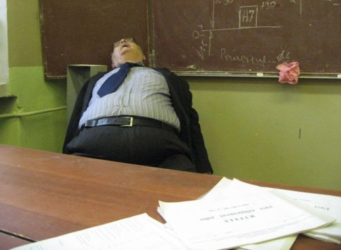 teacher sleeping