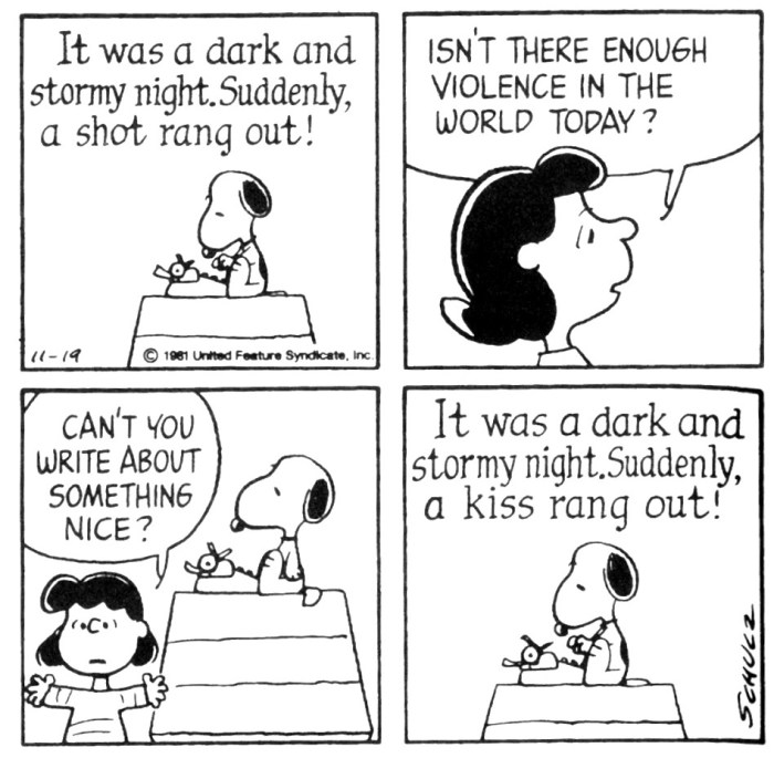 Snoopy dark stormy kiss